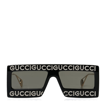 Gucci Acetate Crystal Mask-Frame Sunglasses GG0431S Black 2 of 6