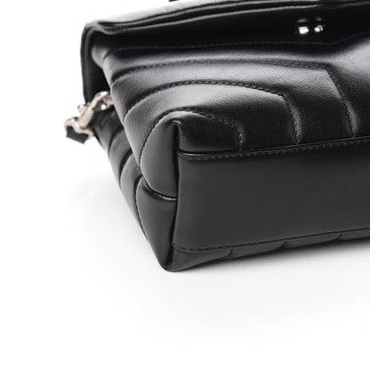 Saint Laurent Calfskin Y Quilted Monogram Toy Loulou Crossbody Bag Black 8 of 10