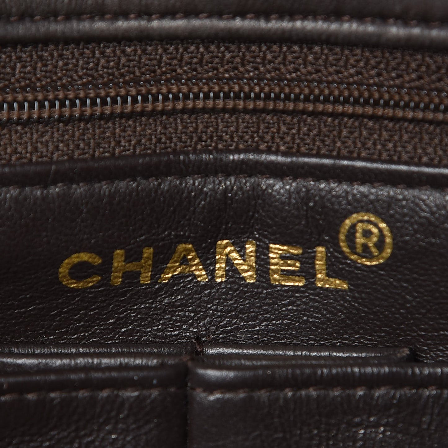 Lambskin Quilted Small Single Flap Brown