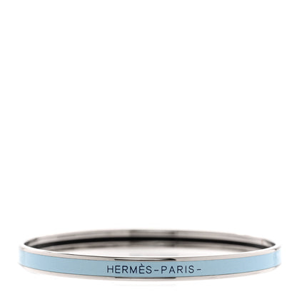 Hermes Enamel Printed Extra Narrow Uni Bracelet 65 Bleu Polaire 1 of 6