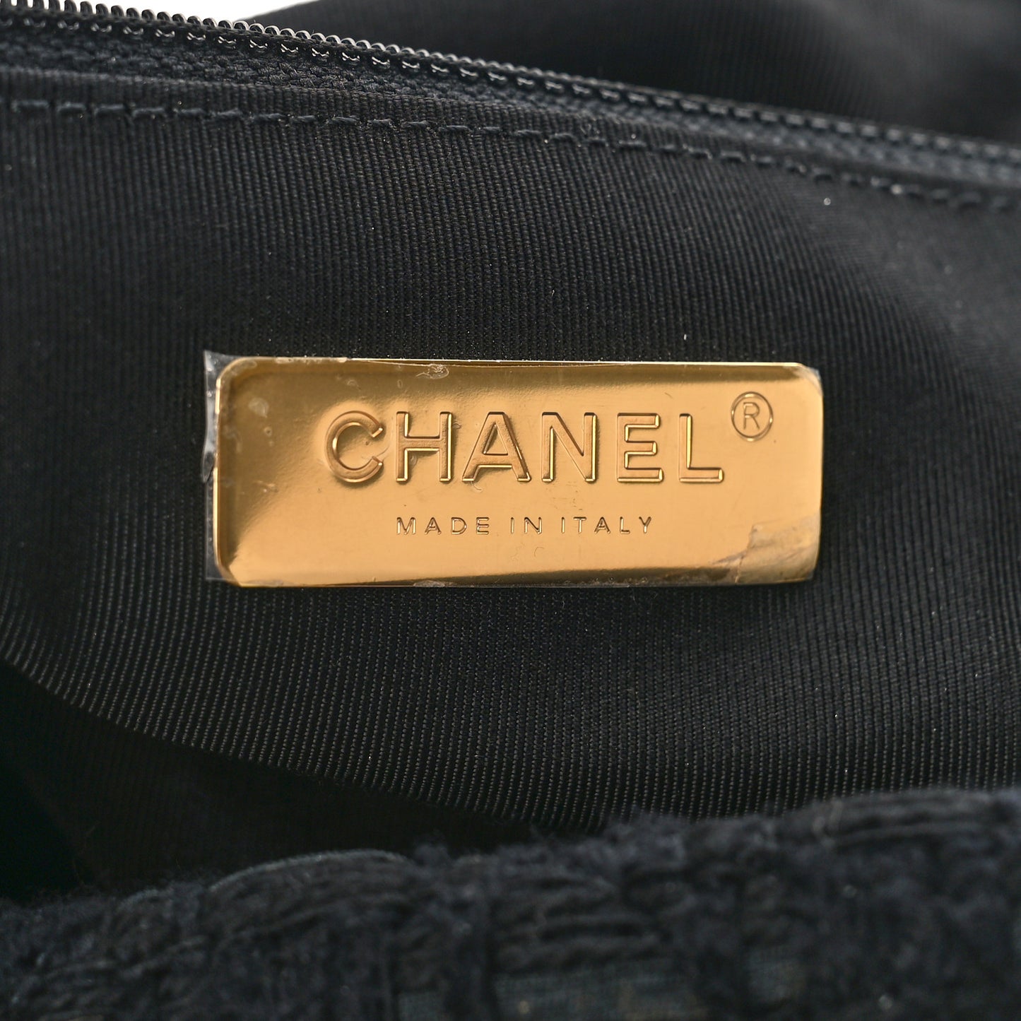 Tweed Quilted Maxi Chanel 19 Flap Black Navy Gold