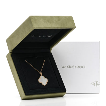 Van Cleef & Arpels 18K Yellow Gold Mother of Pearl Magic Alhambra Long Necklace 6 of 6