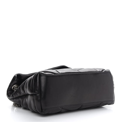 Saint Laurent Lambskin Quilted Small Loulou Puffer Monogram Chain Satchel Black 4 of 9