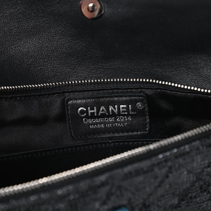 Chanel Iridescent Vinyl Quilted Clutch With Chain Black 8 of 11