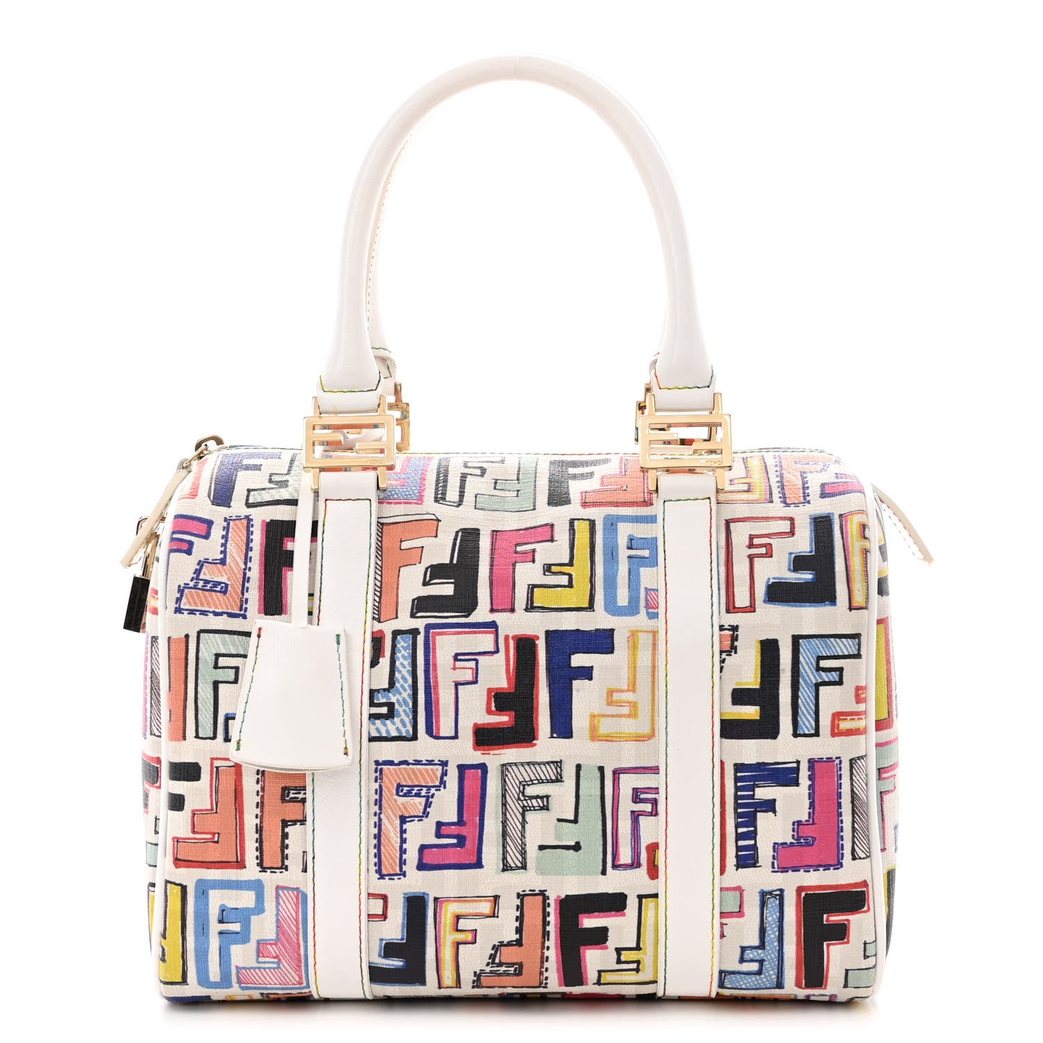 Fendi Zucca Spalmati Vitello FF Multicolor Forever Boston Multicolor White 1 of 14