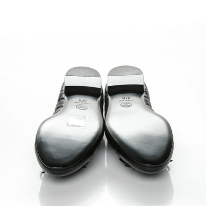 Chanel Aged Calfskin Quilted CC Cap Toe Ballerina Flats 37.5 Black 5 of 8