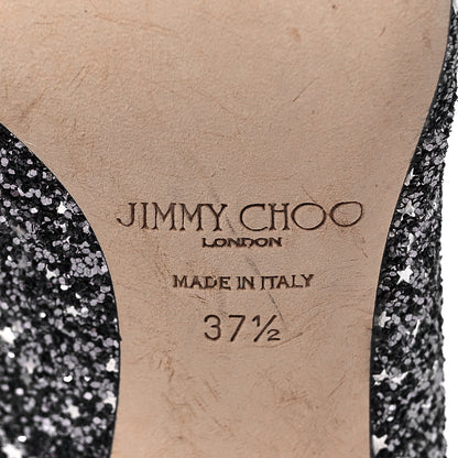 Jimmy Choo Coarse Glitter Pointy Toe Romy 40 Pumps 37.5 Black 6 of 7