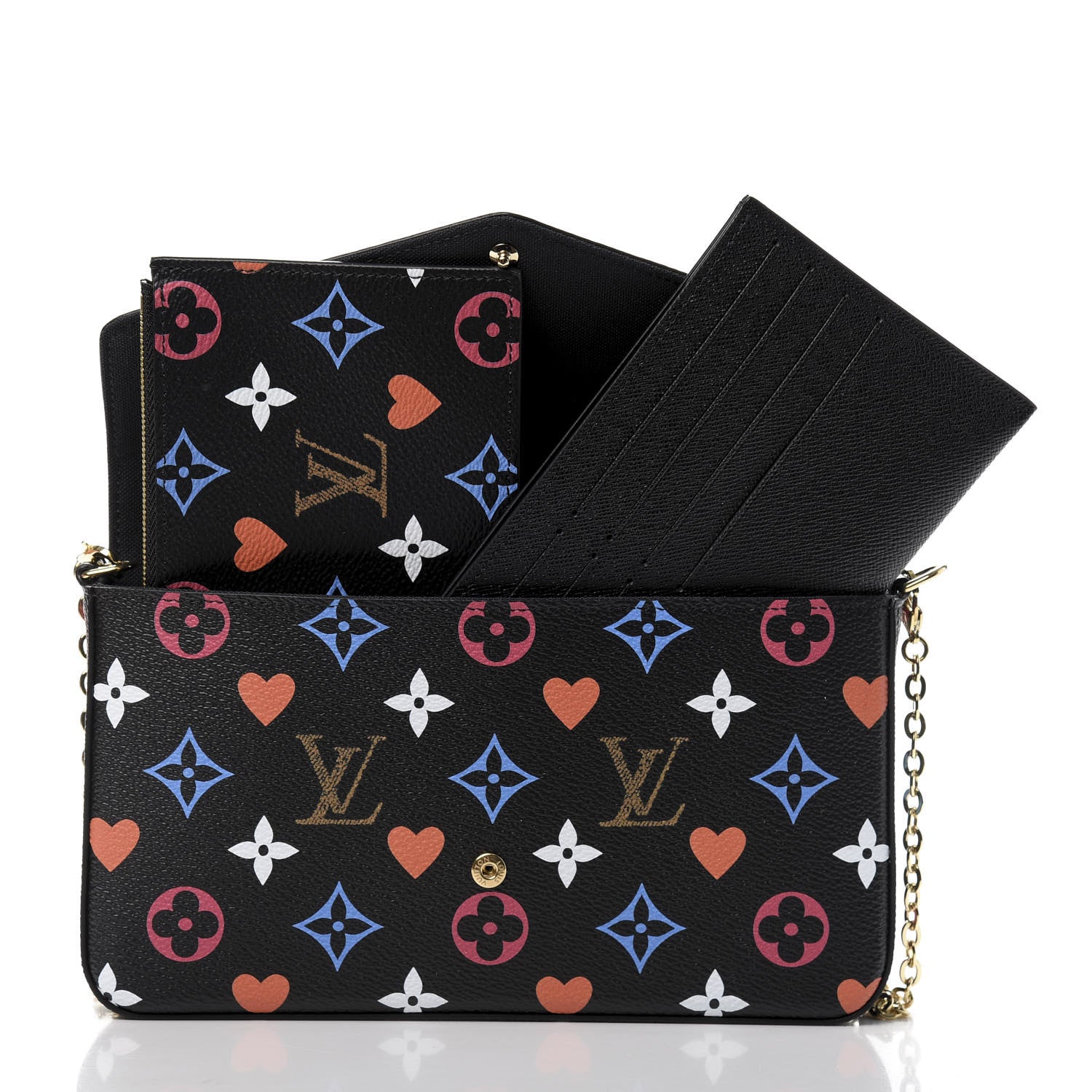 Louis Vuitton Game On Felicie Chain Wallet Black 9 of 11