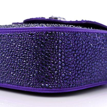 Versace Satin Crystal Studded Mini La Medusa Bag Purple 9 of 11