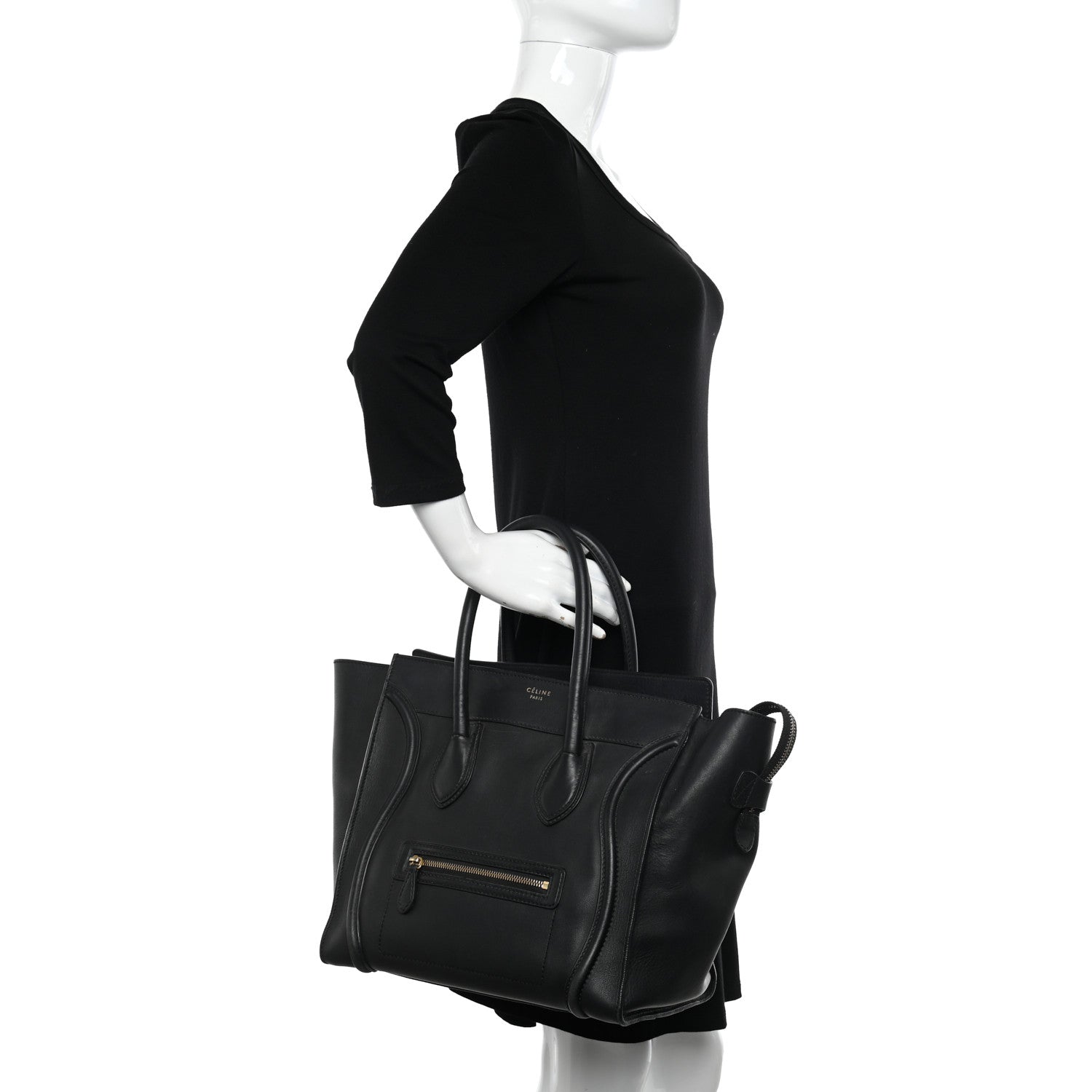 Celine Smooth Calfskin Mini Luggage Black 2 of 15