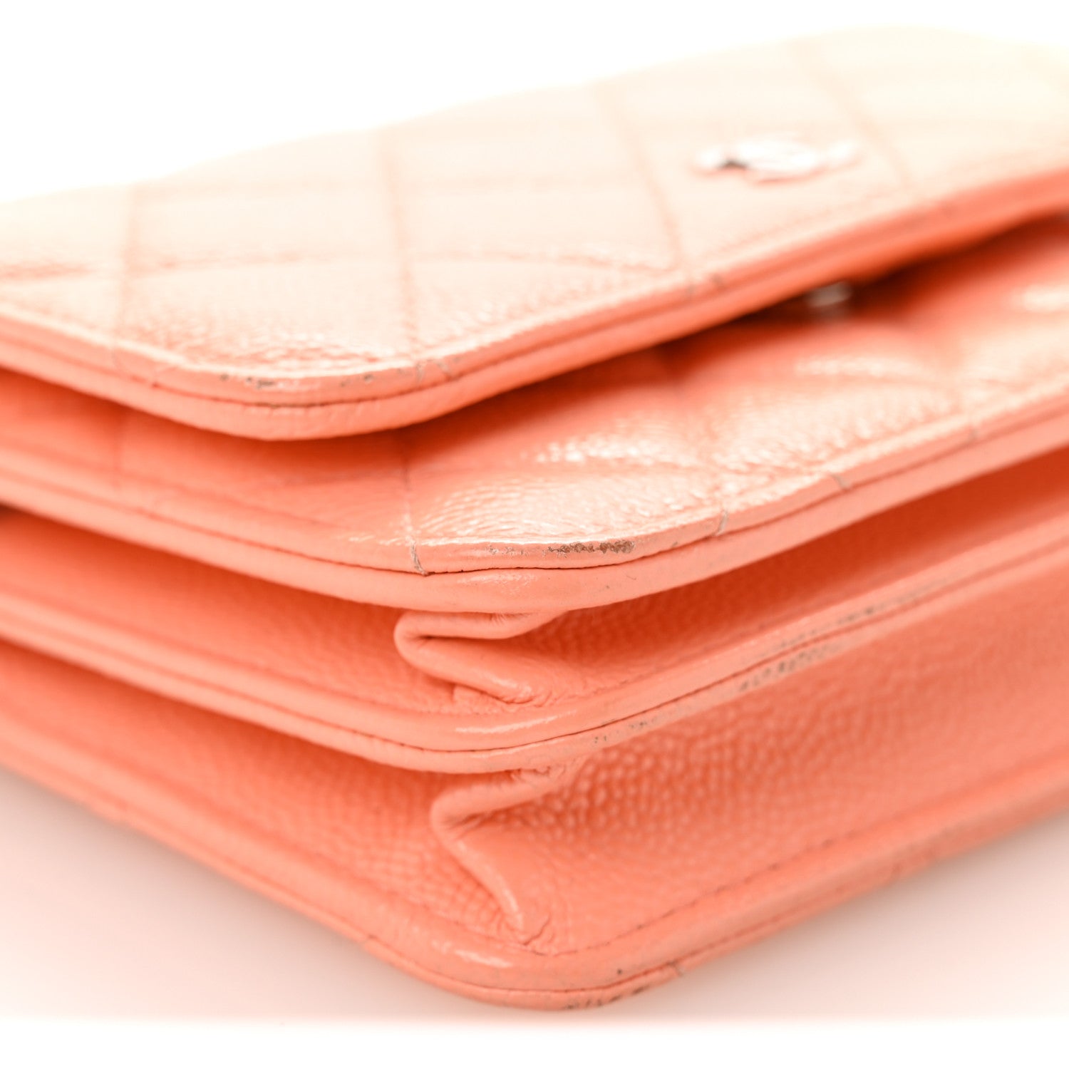 Chanel Caviar Quilted Mini Wallet On Chain WOC Coral 9 of 11