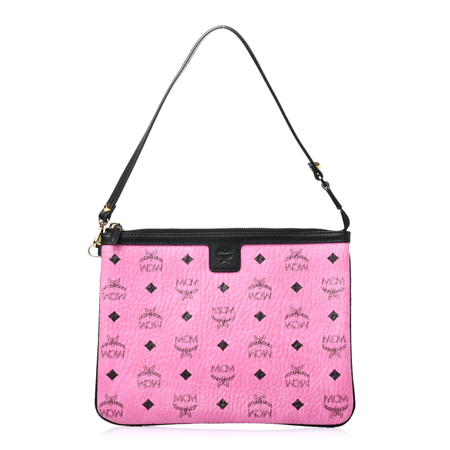 MCM Visetos Liz Shopper Tote Pouch Pink 1 of 4