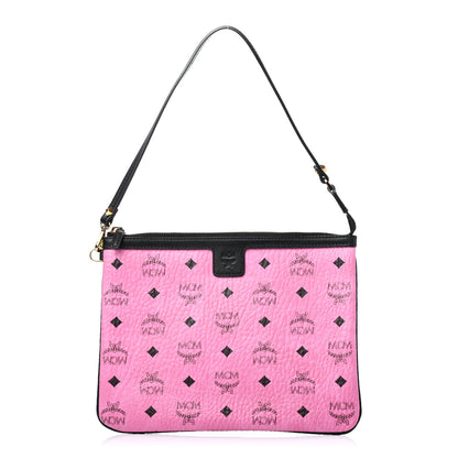 MCM Visetos Liz Shopper Tote Pouch Pink 1 of 4