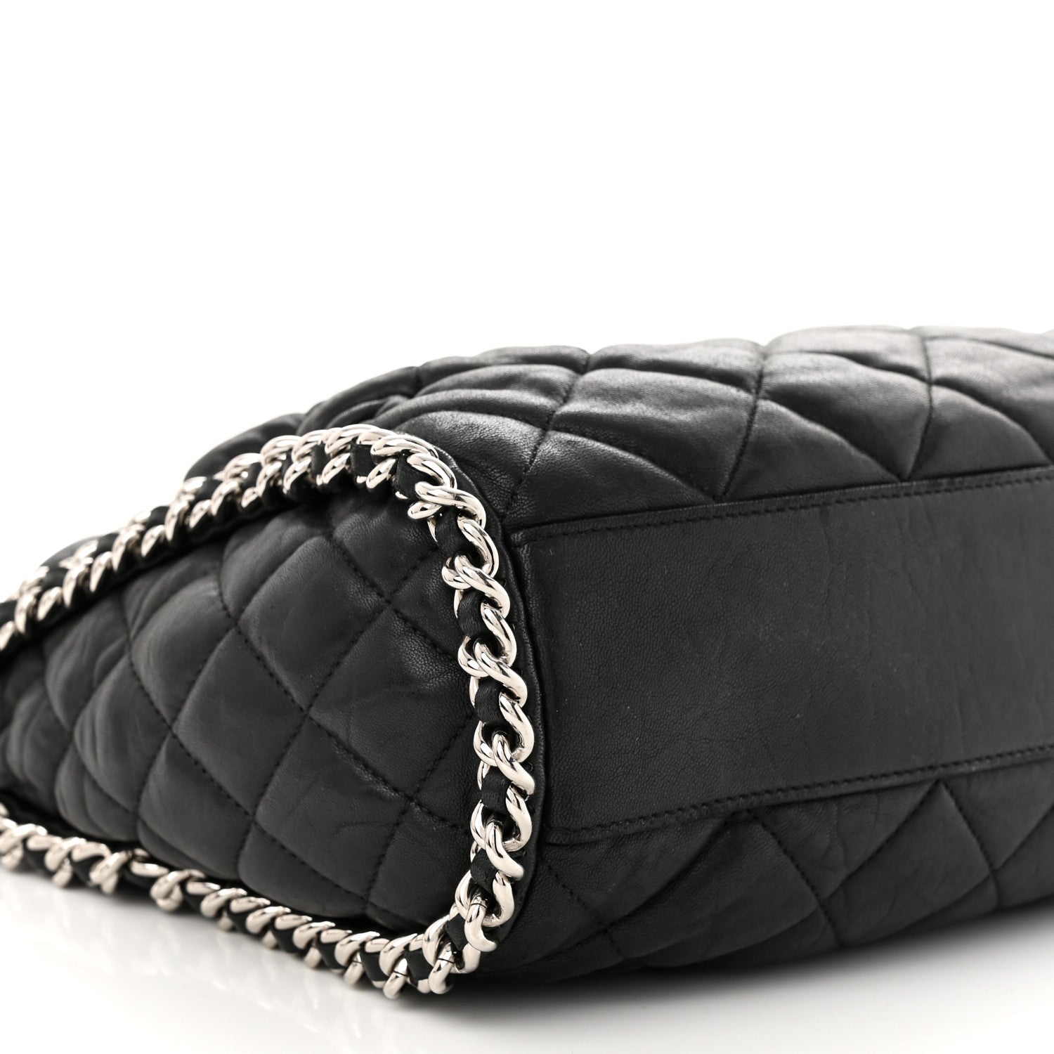 Chanel Washed Lambskin Chain Around Hobo Black 9 of 14