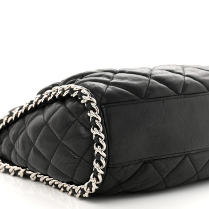 Chanel Washed Lambskin Chain Around Hobo Black 9 of 14