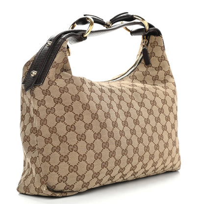 Gucci Monogram Medium Horsebit Chain Hobo Dark Brown 3 of 18