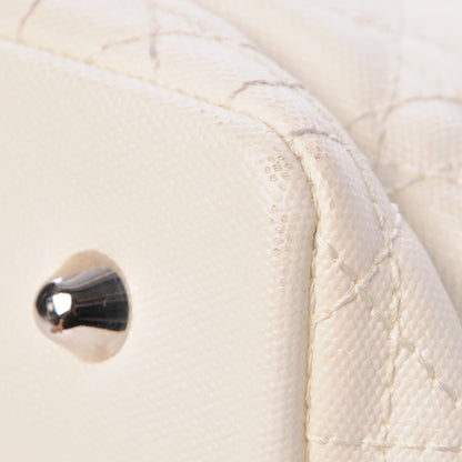 Christian Dior Coated Canvas Cannage Small Panarea Tote White 10 of 14