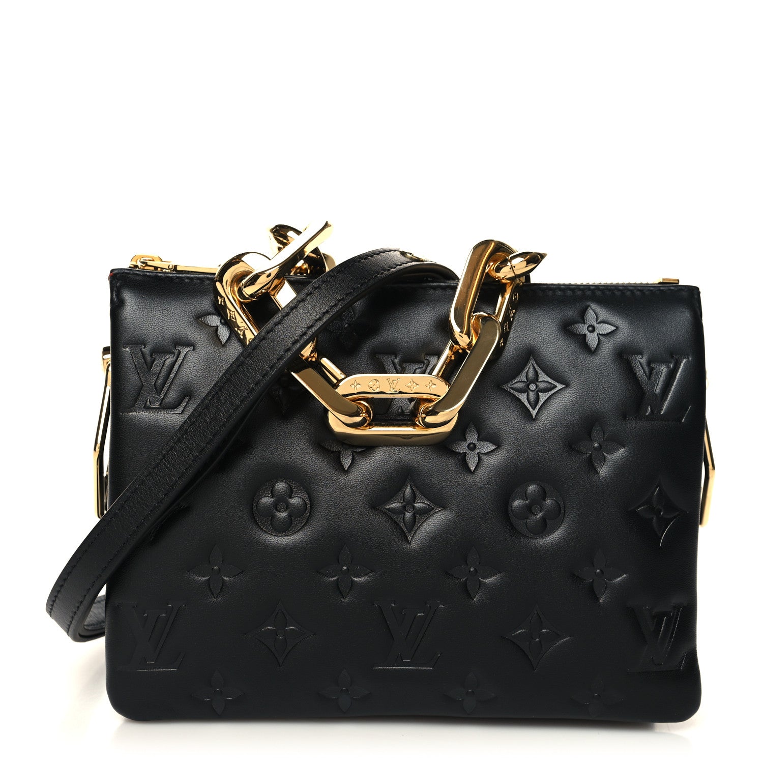 Louis Vuitton Lambskin Embossed Monogram Coussin BB Black 1 of 11