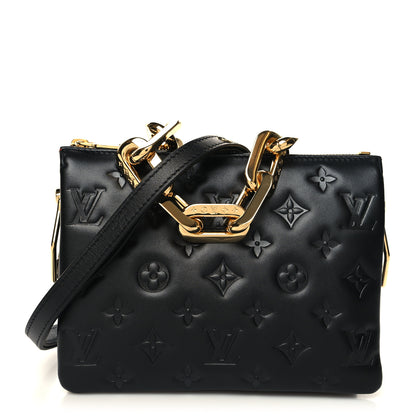 Louis Vuitton Lambskin Embossed Monogram Coussin BB Black 1 of 11