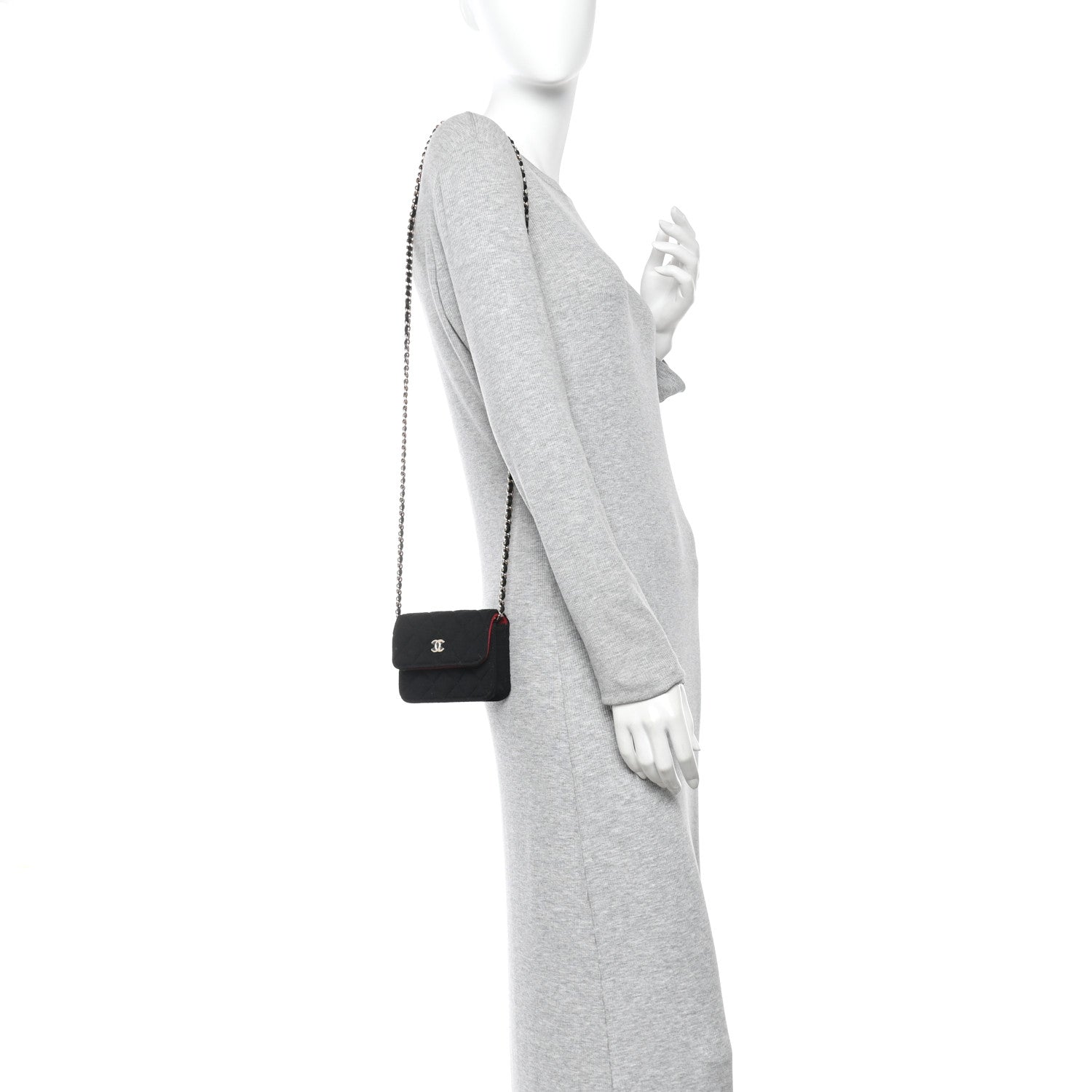 Chanel Jersey Quilted Micro Mini Flap Black 2 of 11