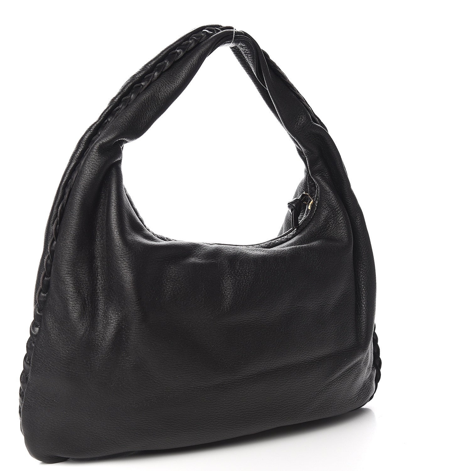 Bottega Veneta Cervo Braided Medium Veneta Hobo Black 3 of 9