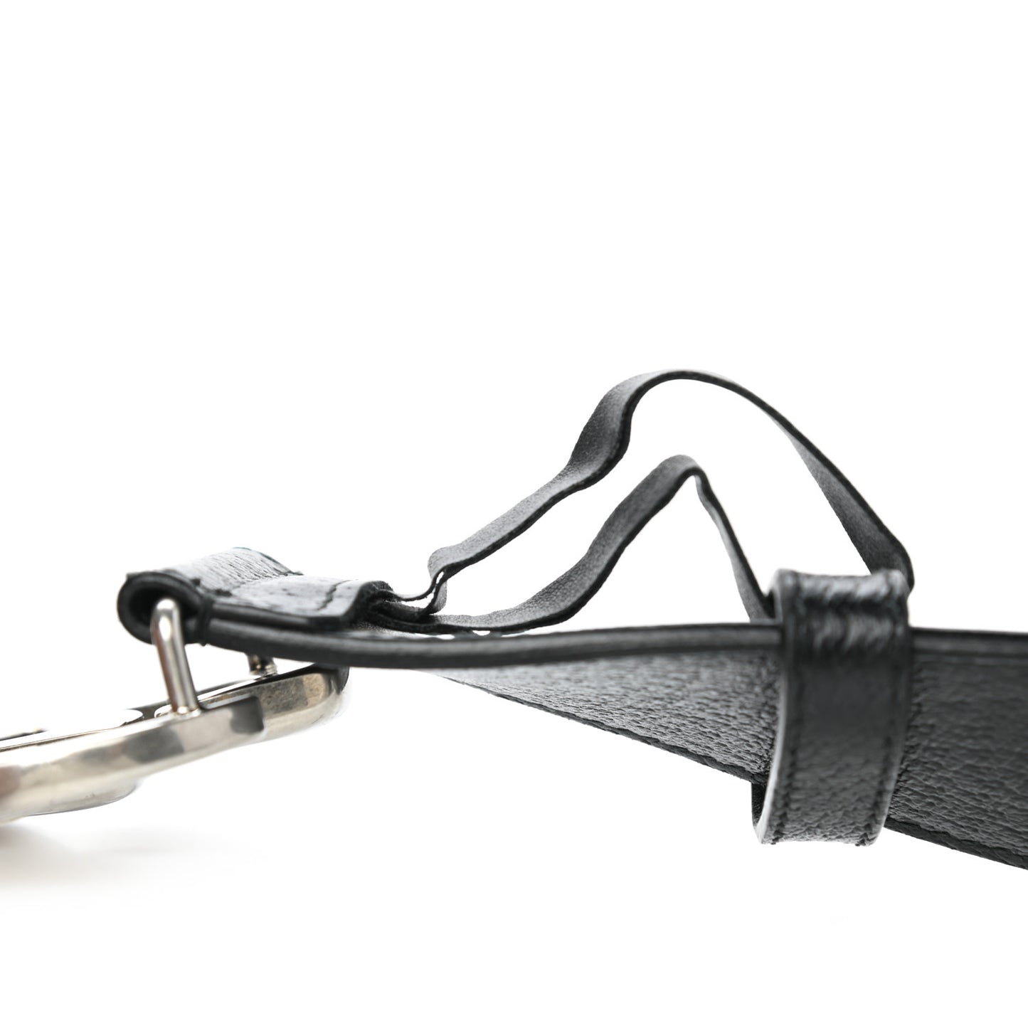 Textured Dollar Calfskin Nickel Double G 40mm Belt 70 28 Black