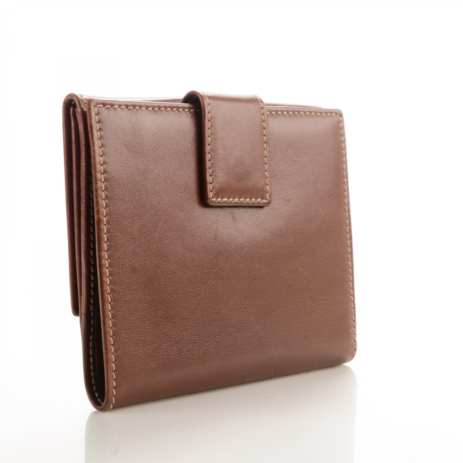 Gucci Calfskin Web Hasler French Flap Wallet Brown 3 of 7