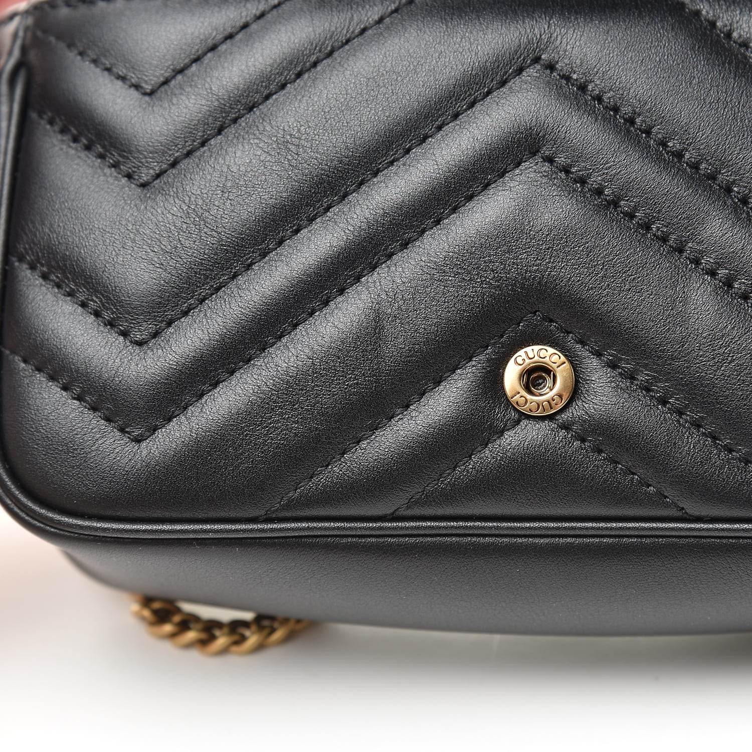 Gucci Calfskin Matelasse Super Mini GG Marmont Shoulder Bag Black 11 of 12