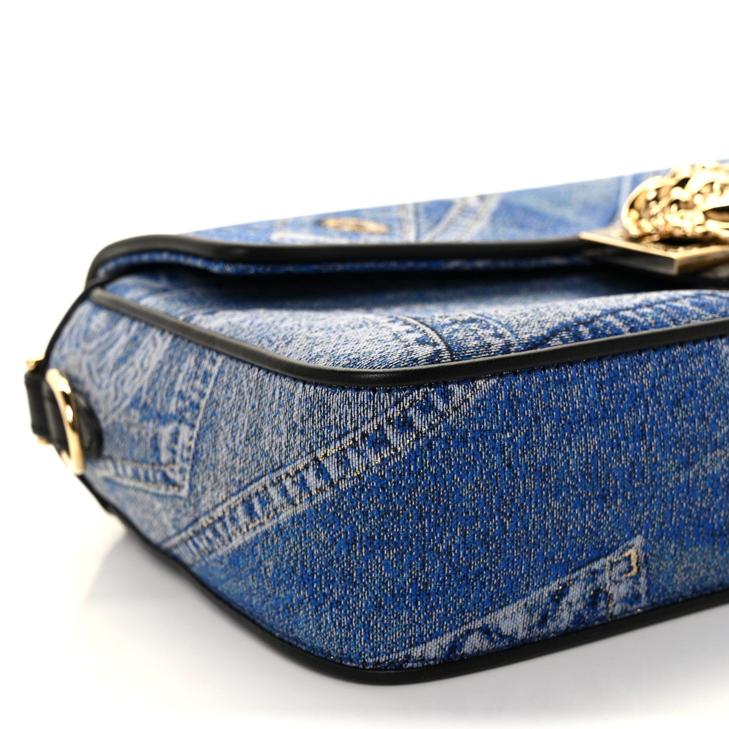 Fendi X VERSACE Denim Fendace Patchwork Baguette Blue 6 of 8