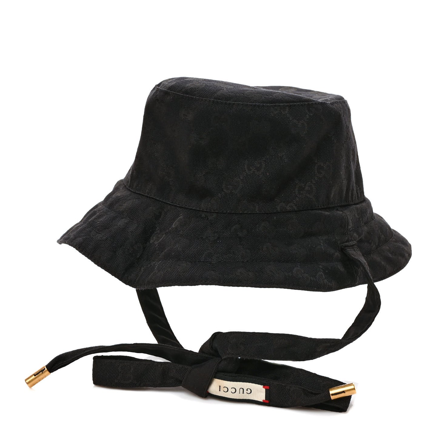Canvas Nylon Monogram Reversible Self-Tie Bucket Hat Black