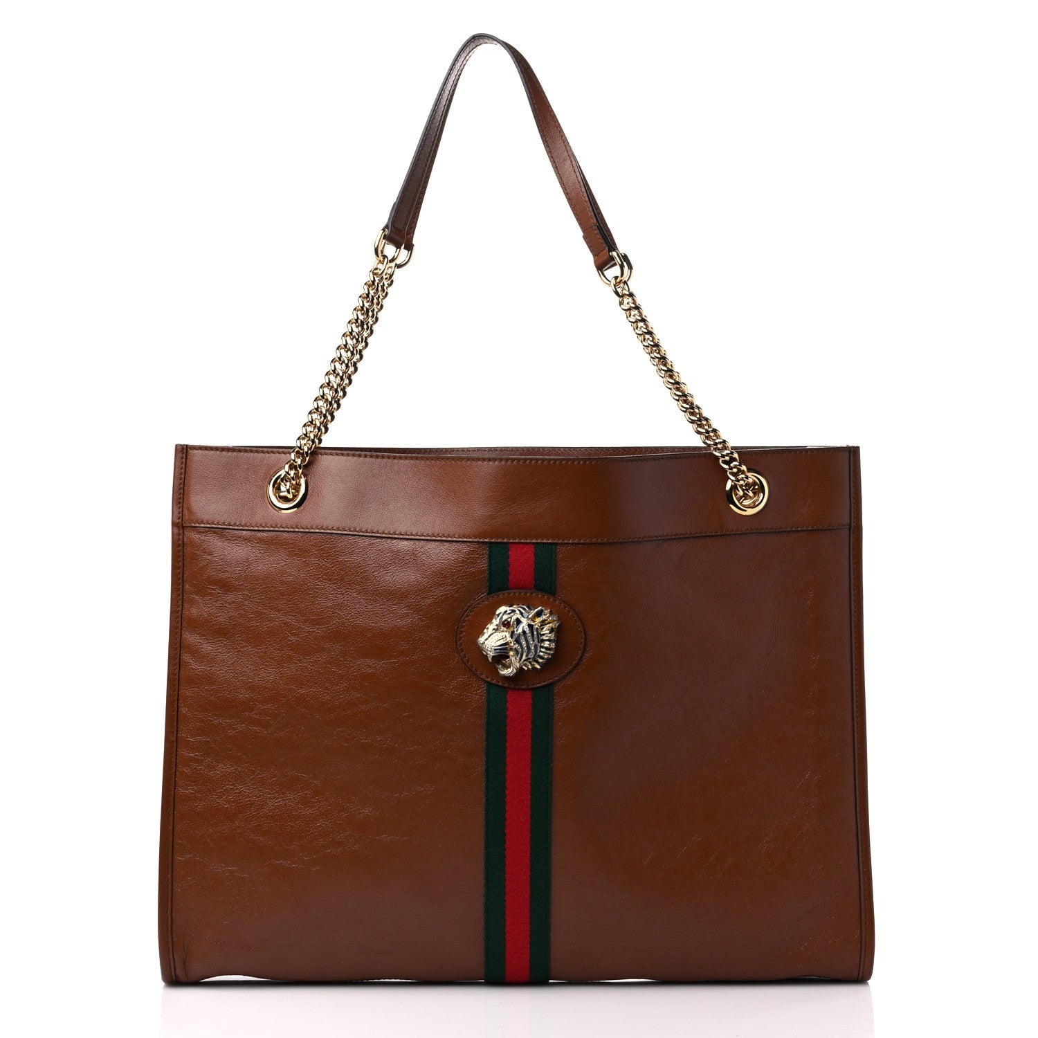 Gucci Calfskin Large Rajah Chain Tote Cuir 3 of 10