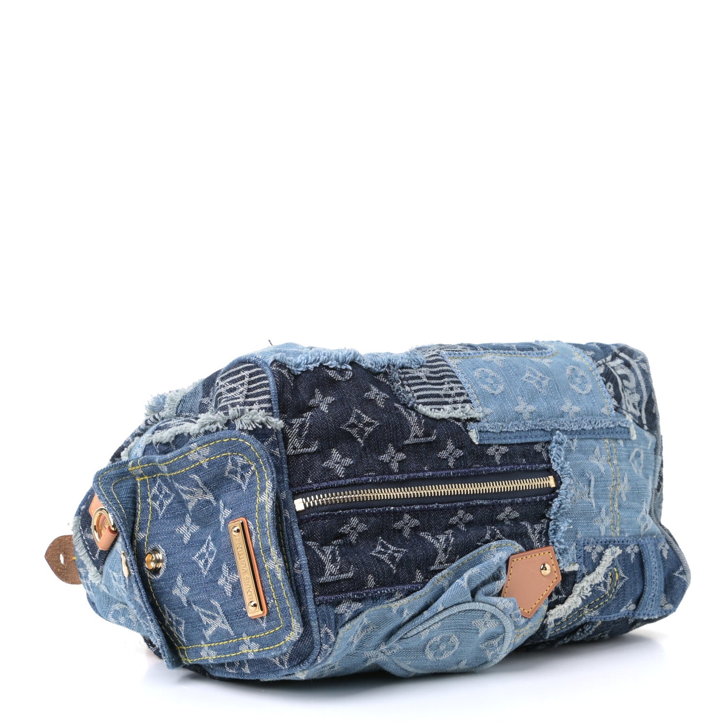 Louis Vuitton Denim Patchwork Speedy 30 Blue 3 of 4