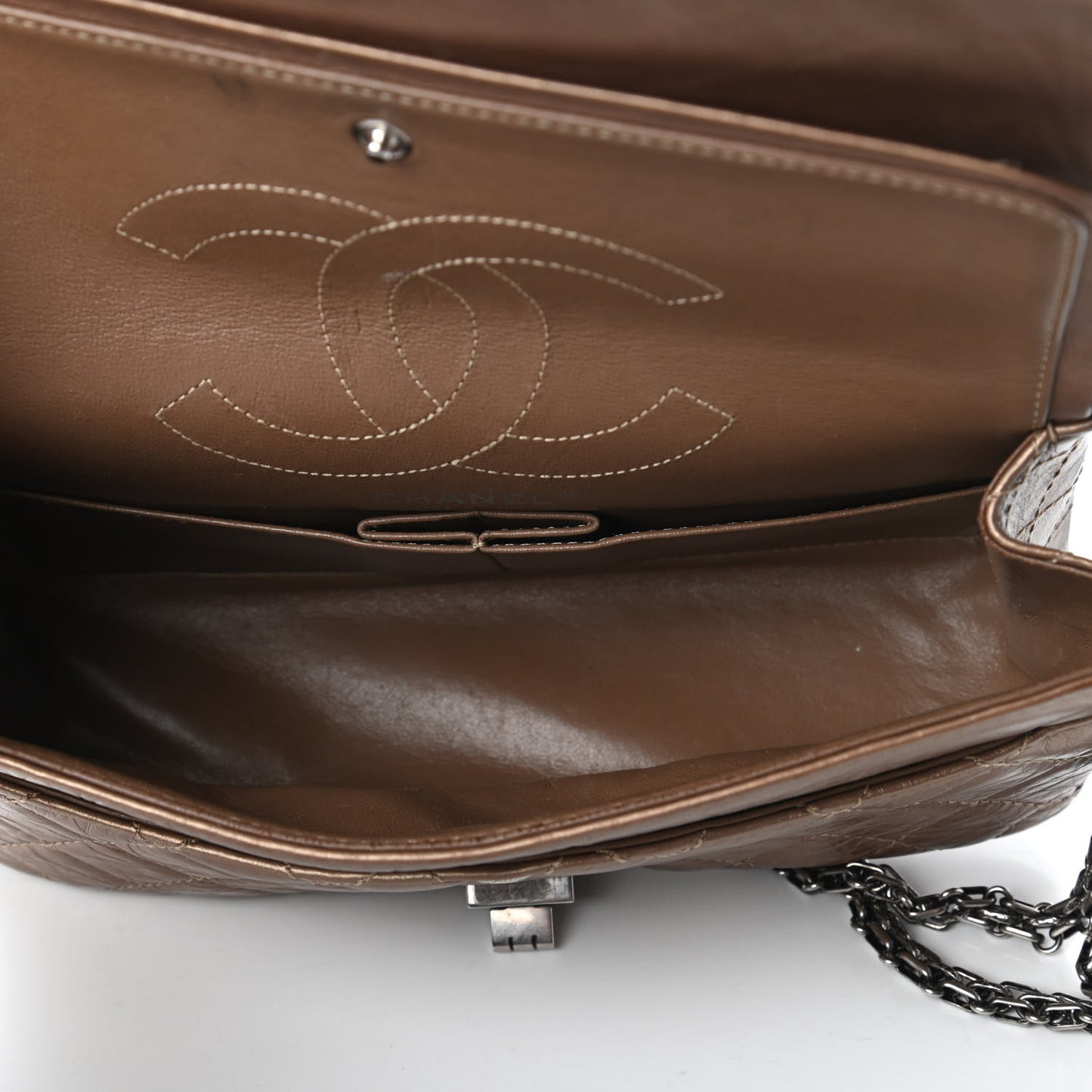 Metallic Aged Calfskin Quilted 2.55 Reissue 225 Flap Bronze