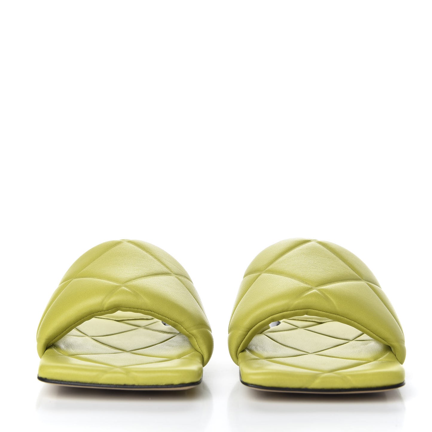 Nappa Quilted Rubber Lido Flat Sandals 37.5 Kiwi