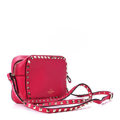 Valentino Garavani Calfskin Rockstud Camera Crossbody Bag Deep Fuxia 3 of 13