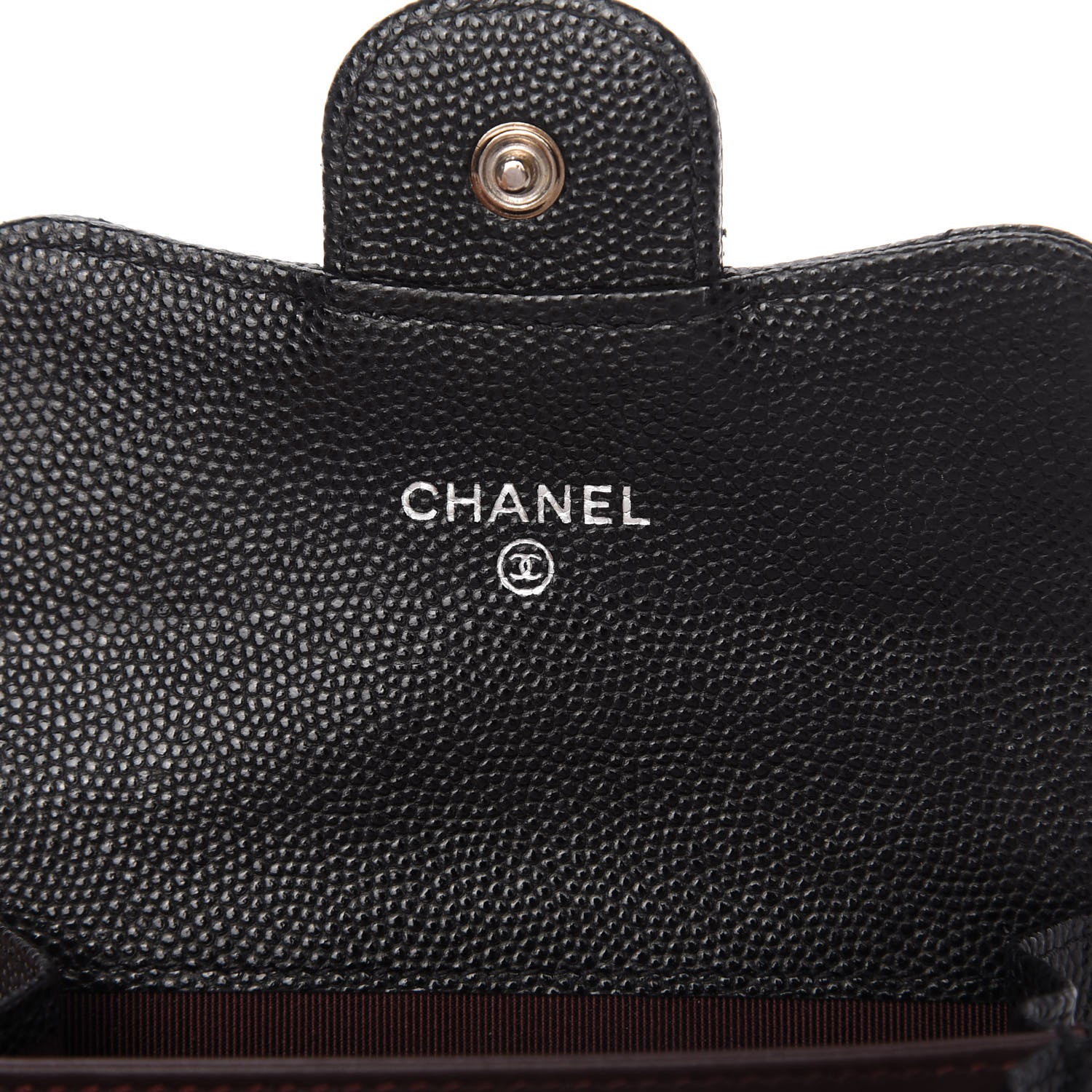 Chanel Caviar Chevron Quilted Card Holder Wallet Black 6 of 7