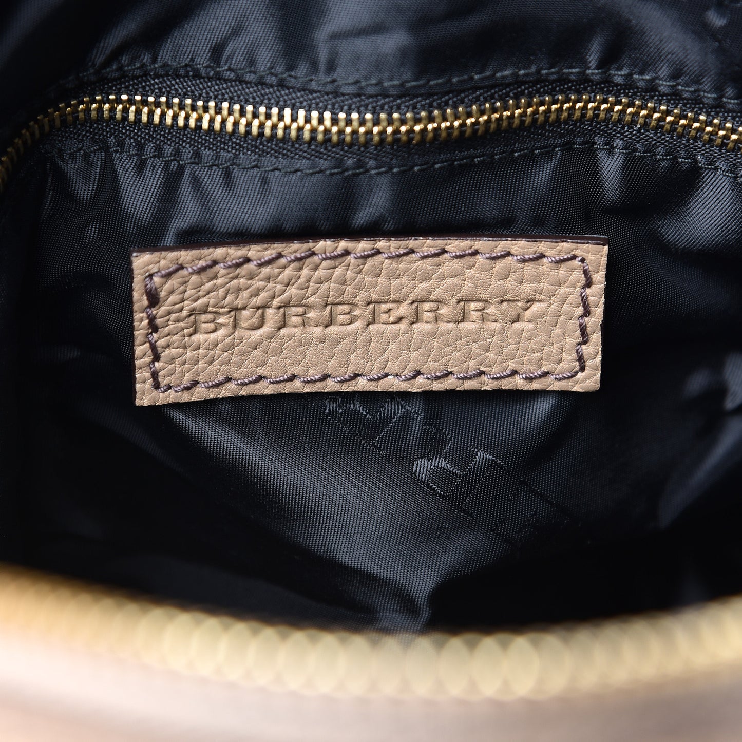 Grainy Calfskin Canvas Nevinson Bowling Bag Beige