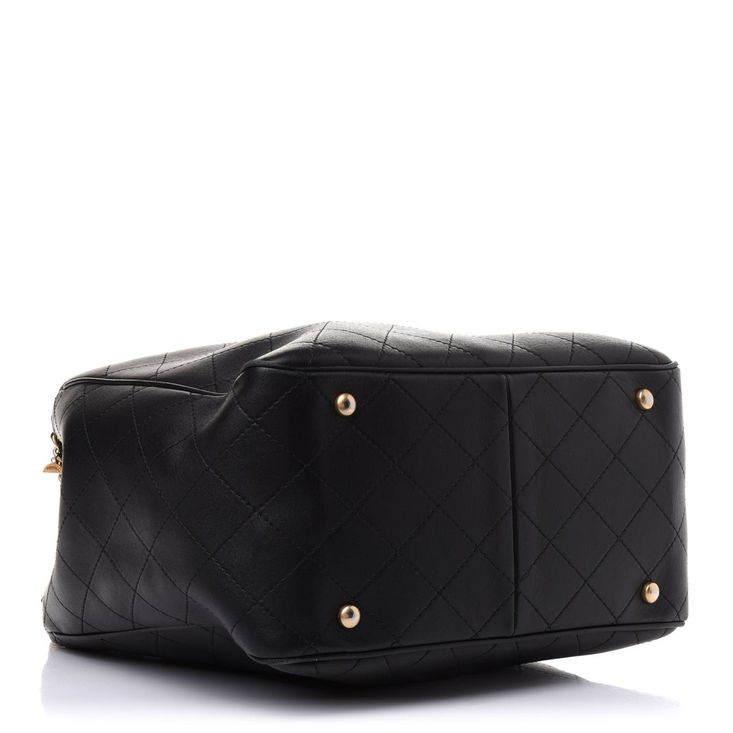 Calfskin Stitched Egyptian Amulet Drawstring Bag Black