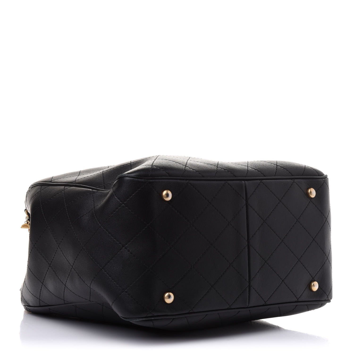 Chanel Calfskin Stitched Egyptian Amulet Drawstring Bag Black 4 of 17