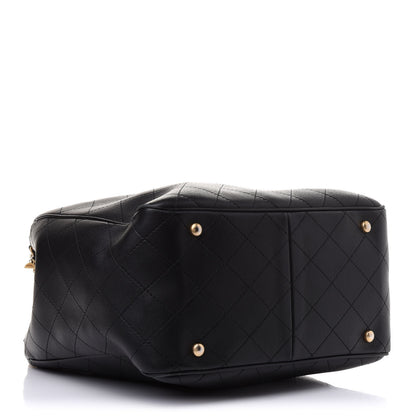 Chanel Calfskin Stitched Egyptian Amulet Drawstring Bag Black 4 of 17