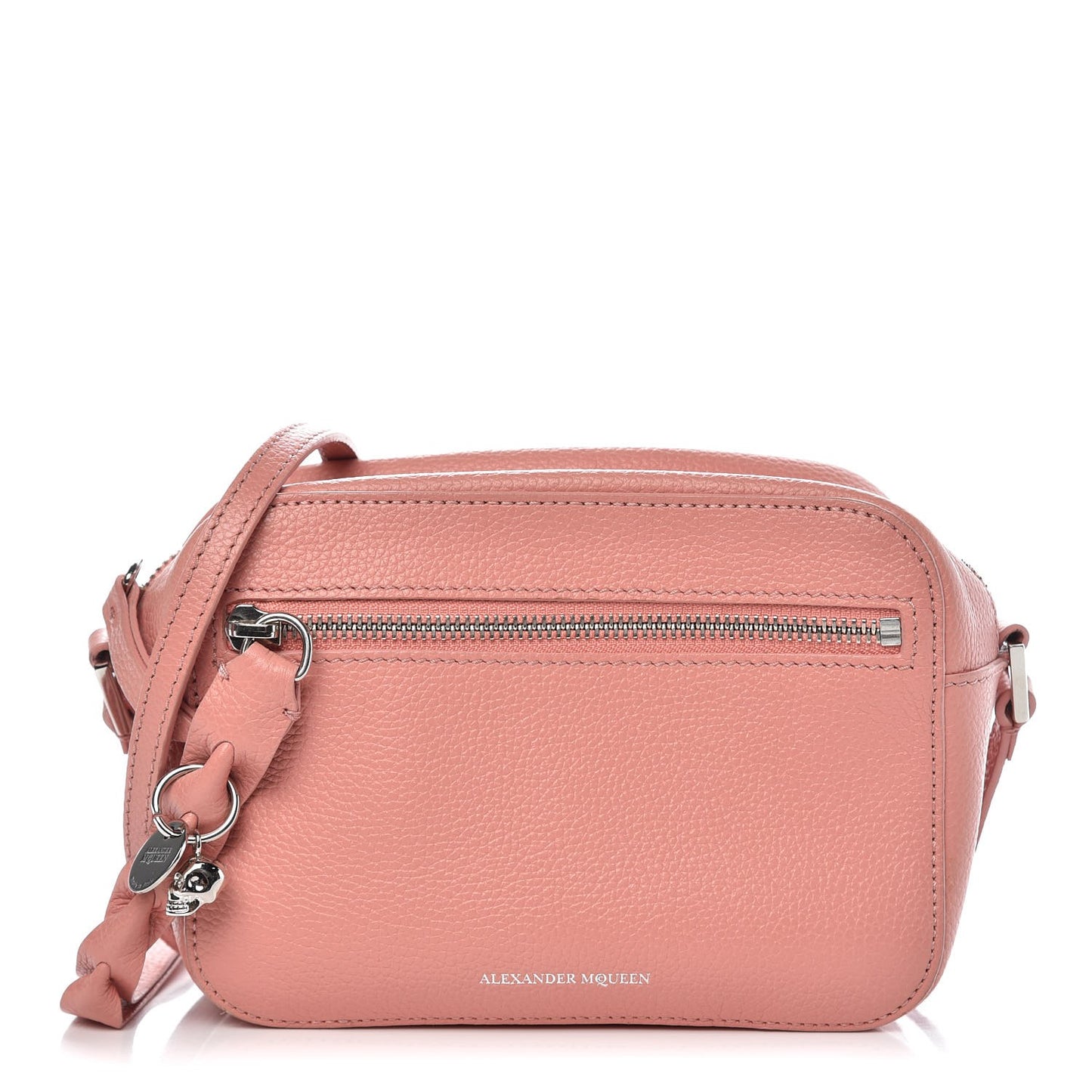 Calfskin Skull Camera Shoulder Bag Pink