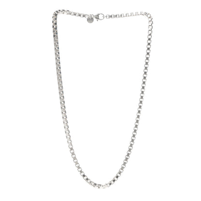 Tiffany Sterling Silver 4mm Venetian Link Necklace 3 of 6