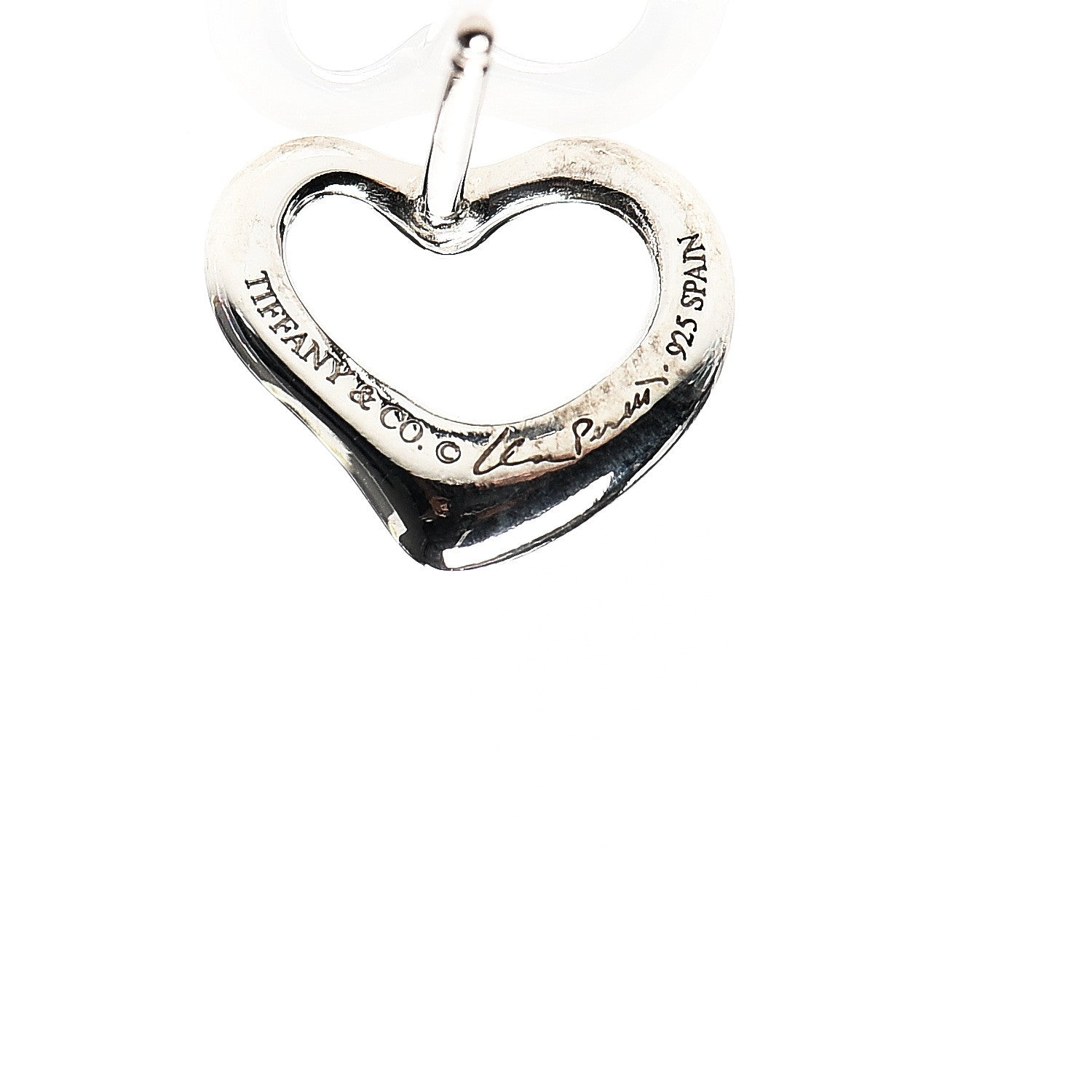 Tiffany Sterling Silver 11mm Elsa Peretti Open Heart Earrings 4 of 4