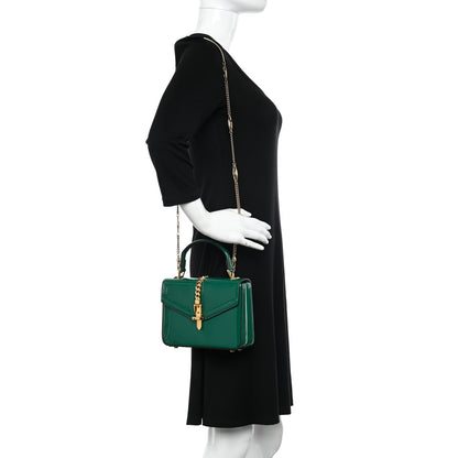 Gucci Mousse Top Patent Small Sylvie 1969 Top Handle Bag Emerald 2 of 10