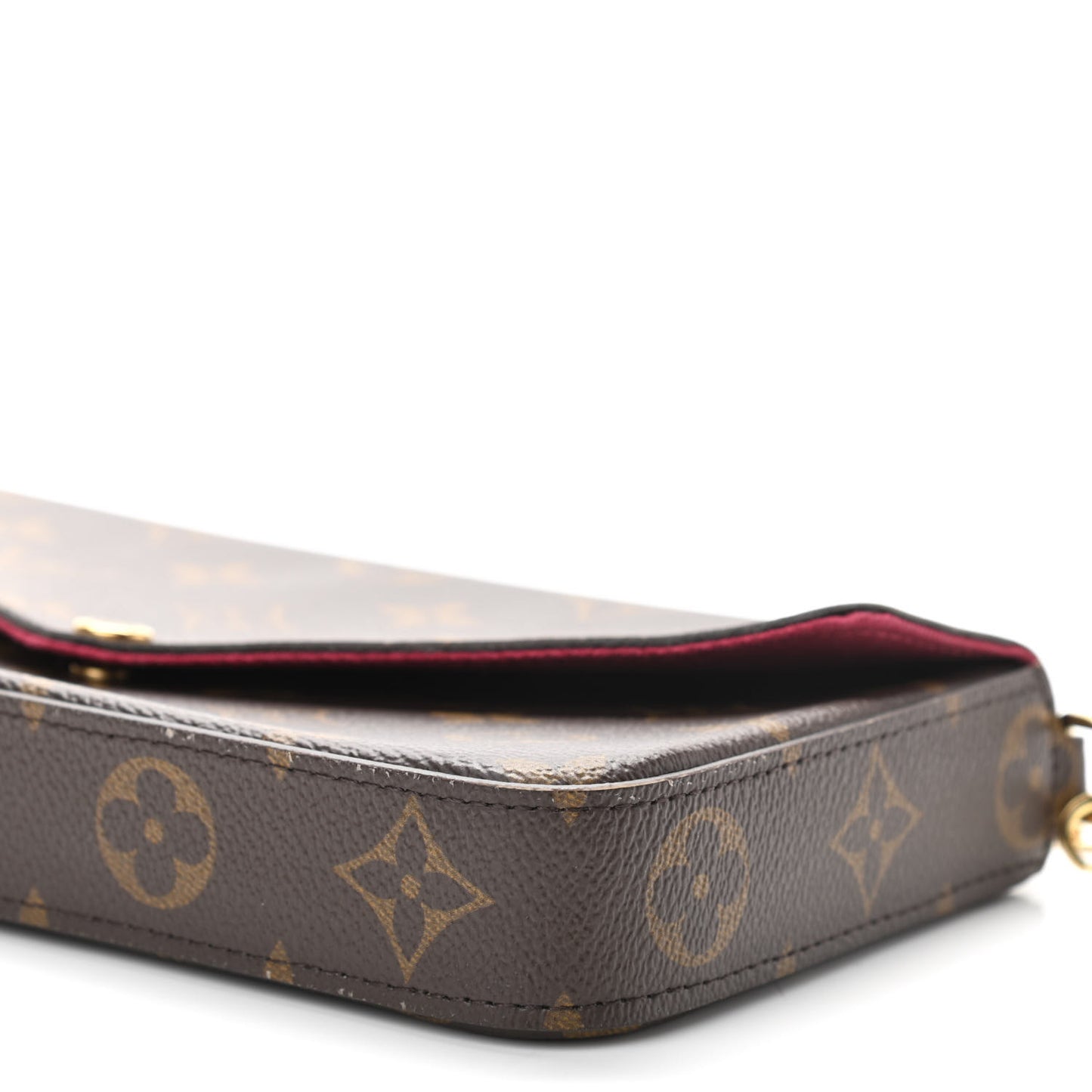 Monogram Pochette Felicie Chain Wallet Fuchsia