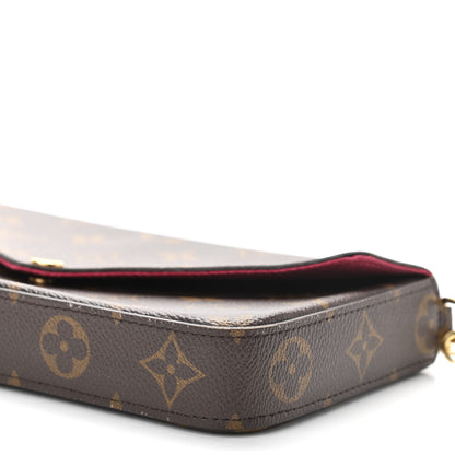 Louis Vuitton Monogram Pochette Felicie Chain Wallet Fuchsia 10 of 10