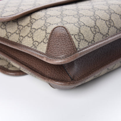 Gucci GG Supreme Monogram Web Neo Vintage Double Flap Messenger Bag Beige New Acero 10 of 15