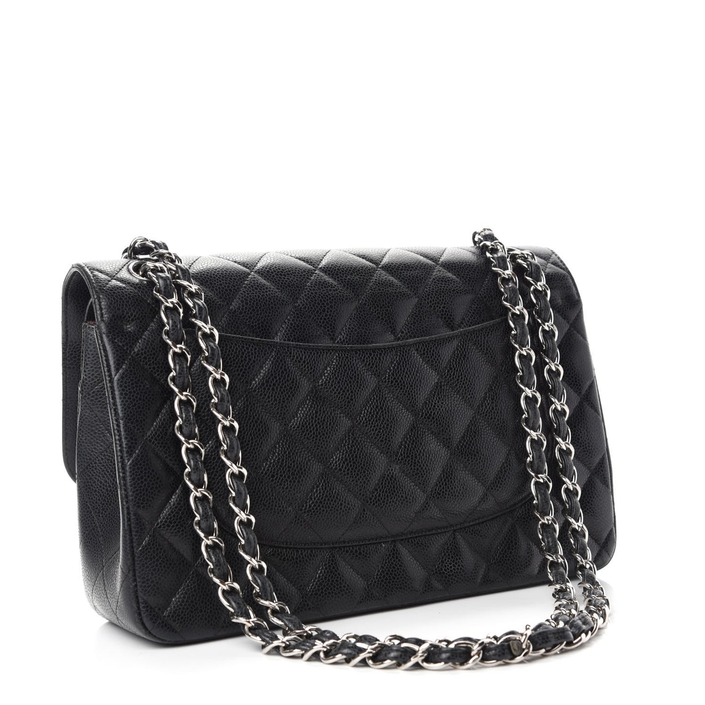 Caviar Quilted Jumbo Double Flap Black