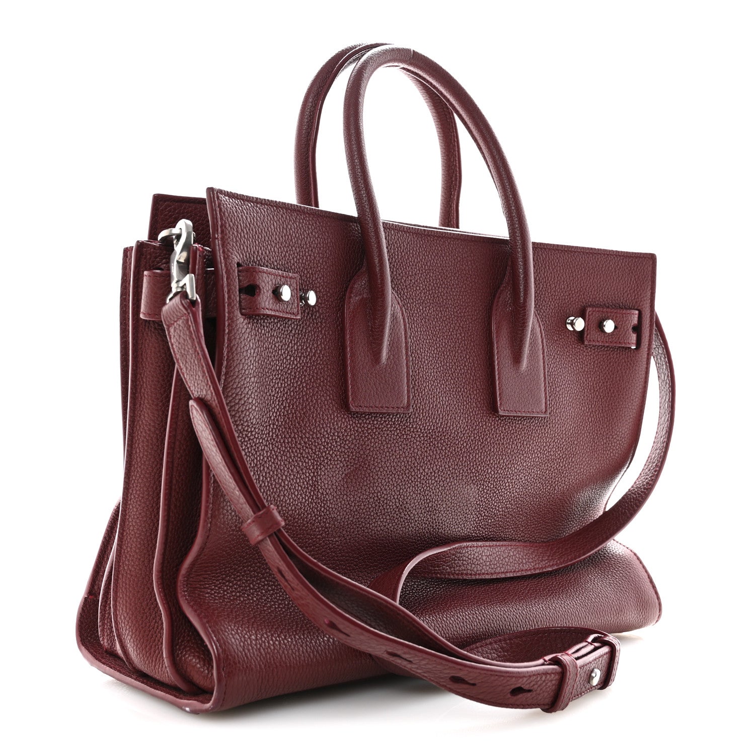 Saint Laurent Grained Calfskin Small Supple Sac De Jour Dark Pallisandre 3 of 16