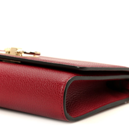 Salvatore Ferragamo Pebbled Calfskin Gancini Chain Crossbody Red 10 of 10